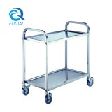Stainless steel two layer dining cart(square tube)