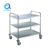 Stainless steel three-layer dining cart (roung tube)