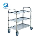 Stainless steel three-layer dining cart(square tube)
