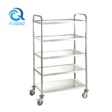 Stainless steel five-layer dining cart (round tube)