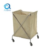 Stainless steel X-shape laundry cart 