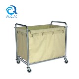 Stainless steel quadrate laundry cart 
