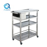 stainless steel for-layer hot pot cart 