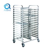 Stainless steel double line cake cart