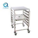 Stainless steel single-line tray trolley with table