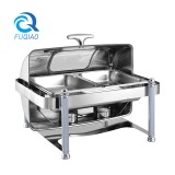 Oblong roll chafing dish w/show window