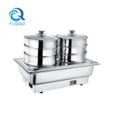 Oblong roll chafing dish w/steamer w/ electric control water pan &digital display