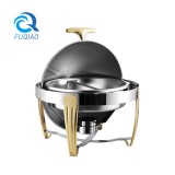 Round roll chafing dish w/golden accent