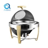 Round roll chafing dish w/golden accent &show accent