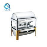 Stackable oblong roll top chafing dish 