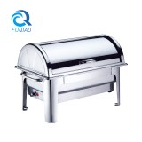 Oblong roll chafing dish w/ electric control water pan 