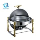 Round roll chafing dish w/gloden accent 