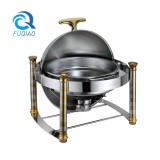Round roll chafing dish w/gloden accent 