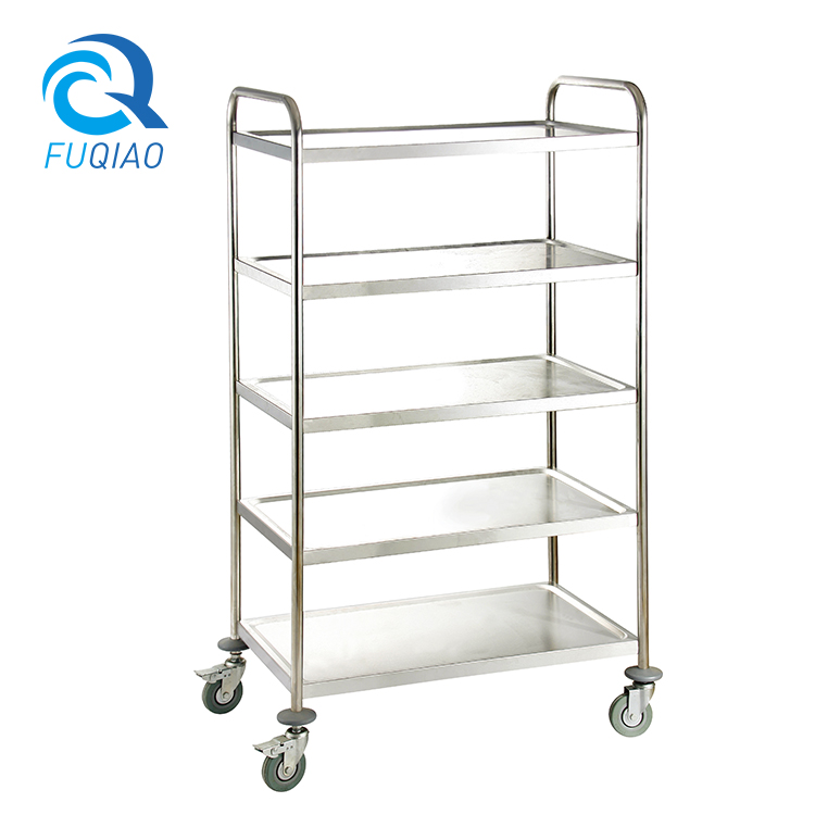 Stainless steel five-layer dining cart (round tube)