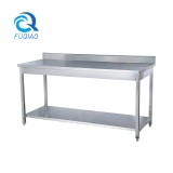 Square tube 2-tier worktable with backsplash 