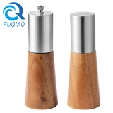 Wood Salt and Pepper Shaker Set with Adjustable Ceramic Grinding Core