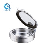 Round induction chafing dish w/glass window lid