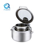 Round induction soup station w/glass window lid