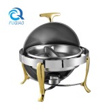 Round roll chafing dsih w/gloden accent 
