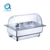 Oblong roll chafing dish w/ electric control water pan 