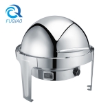 Round Roll top chafing dish w/electric control water pan 
