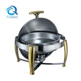 Round roll chafing dish w/gloden accent 