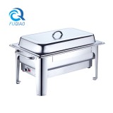 Oblong roll chafing dish w/ electric control water pan 
